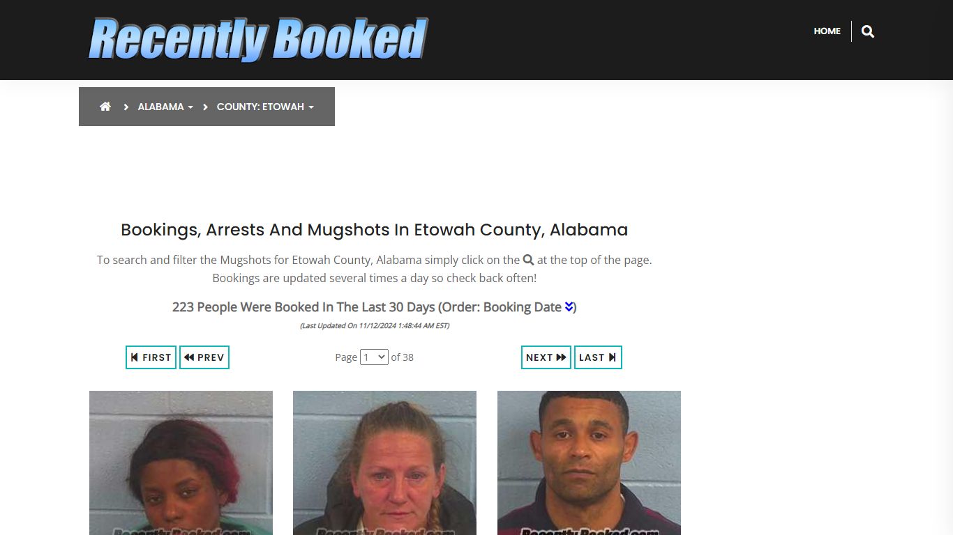 Bookings, Arrests and Mugshots in Etowah County, Alabama - Recently Booked