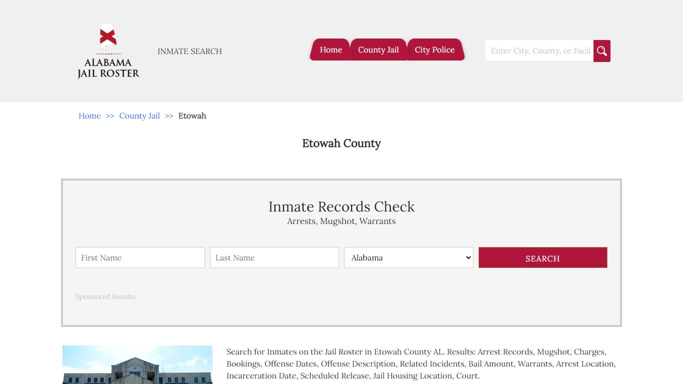 Etowah County - Alabama Jail Inmate Search