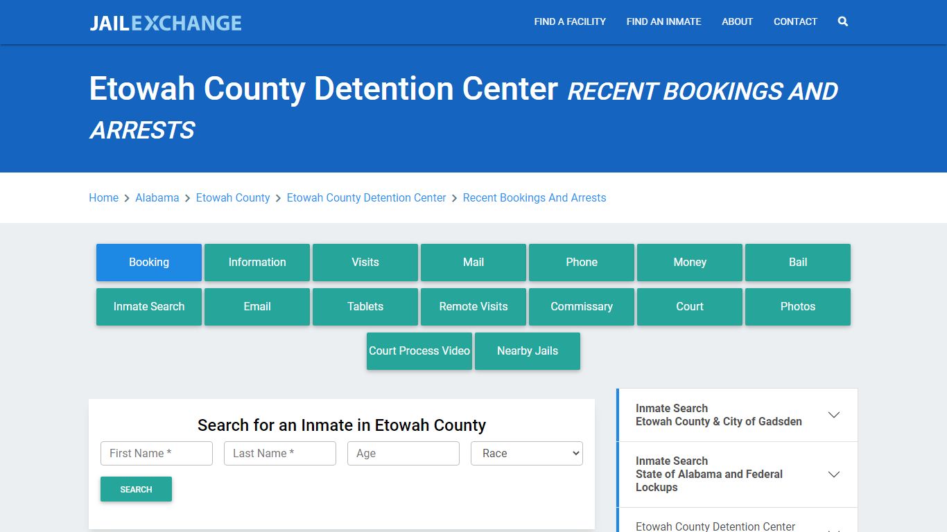 Etowah County Detention Center Recent Bookings And Arrests - Jail Exchange